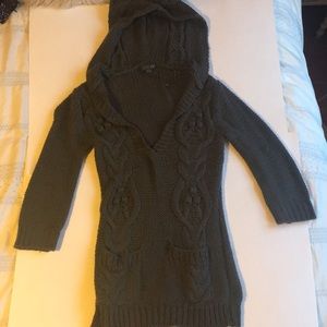 Cozy, warm gray hoodie sweater